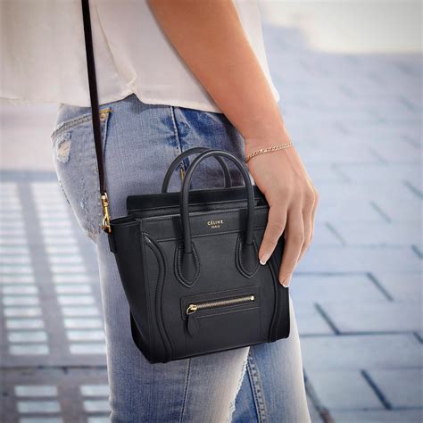 celine nano luggage tote black uk|celine shoulder luggage tote price.